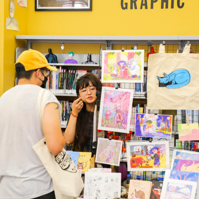 Central Library -Image of a vendor at OC Zine Fest