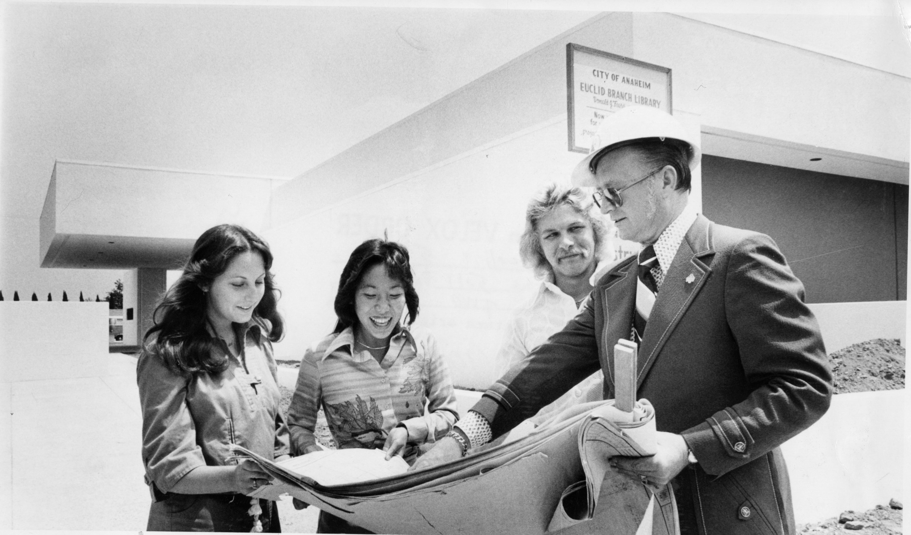 Image of the ground breaking of Euclid branch in 1970s
