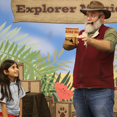 East Anaheim Branch -Image of California Joe with a child